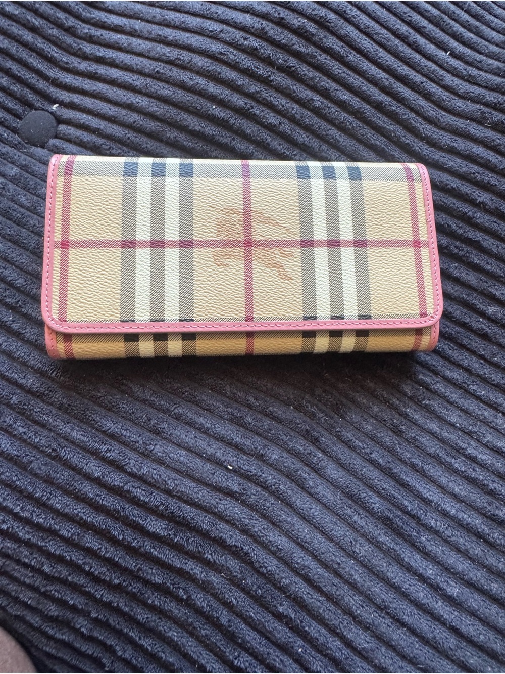 Classic Burberry continental Fold Wallet - Pink Trim